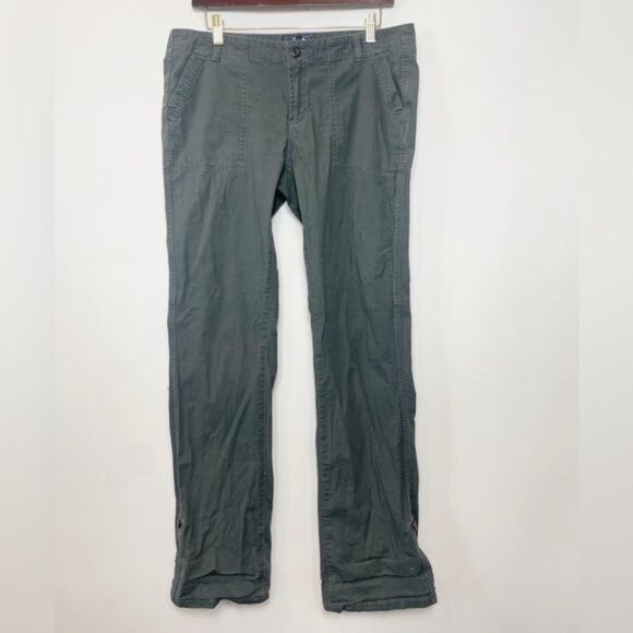 The North Face Womens Field Pants Roll Tab Straight Leg Gray/Olive Green Size 12 - Picture 2 of 10